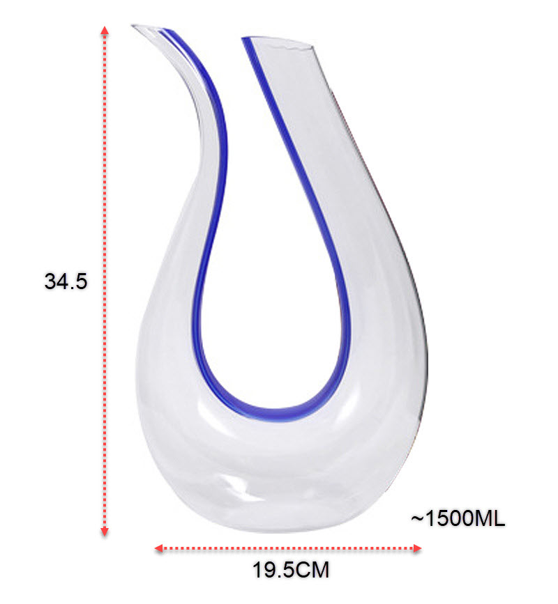 Bình thở rượu vang U-shaped bình chiết vang 1500ml MPX03