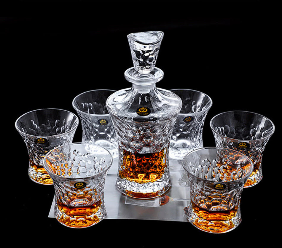 Bộ bình ly uống rượu tây uống whisky thủy tinh pha lê BB8876