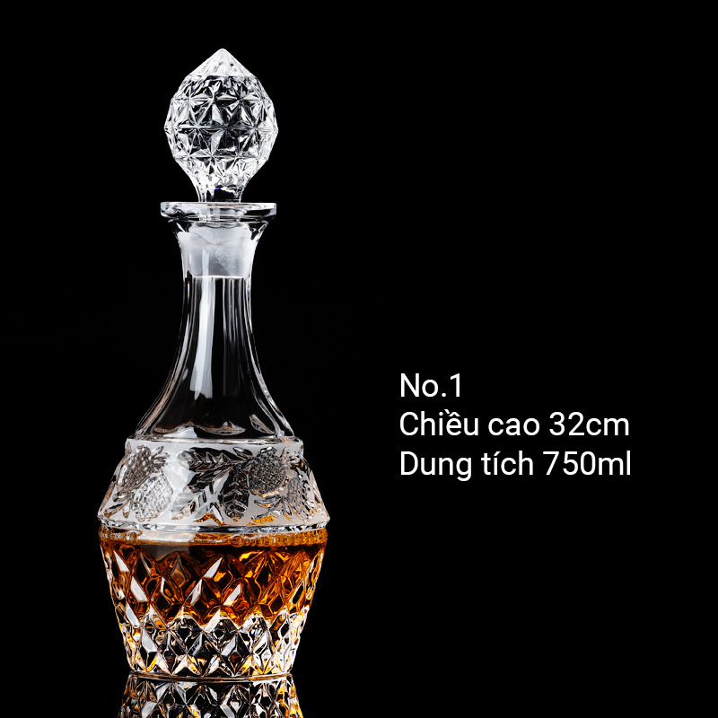 Bình đựng rượu whisky rượu tây pha lê 700-800ml BB879A