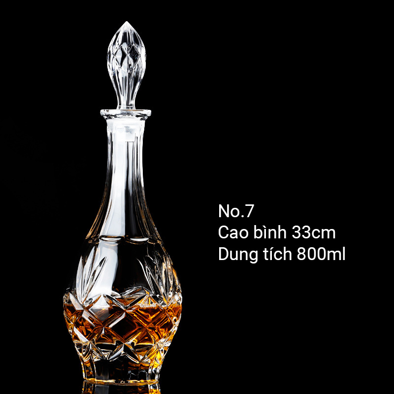 Bình đựng rượu whisky rượu tây pha lê 700-800ml BB879A