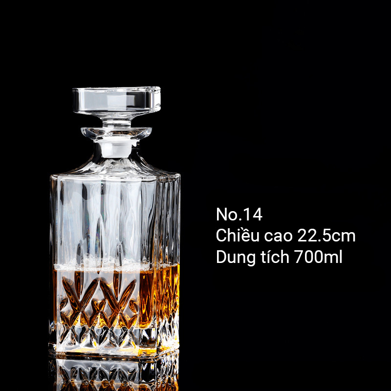 Bình đựng rượu whisky rượu tây pha lê 700-800ml BB879B