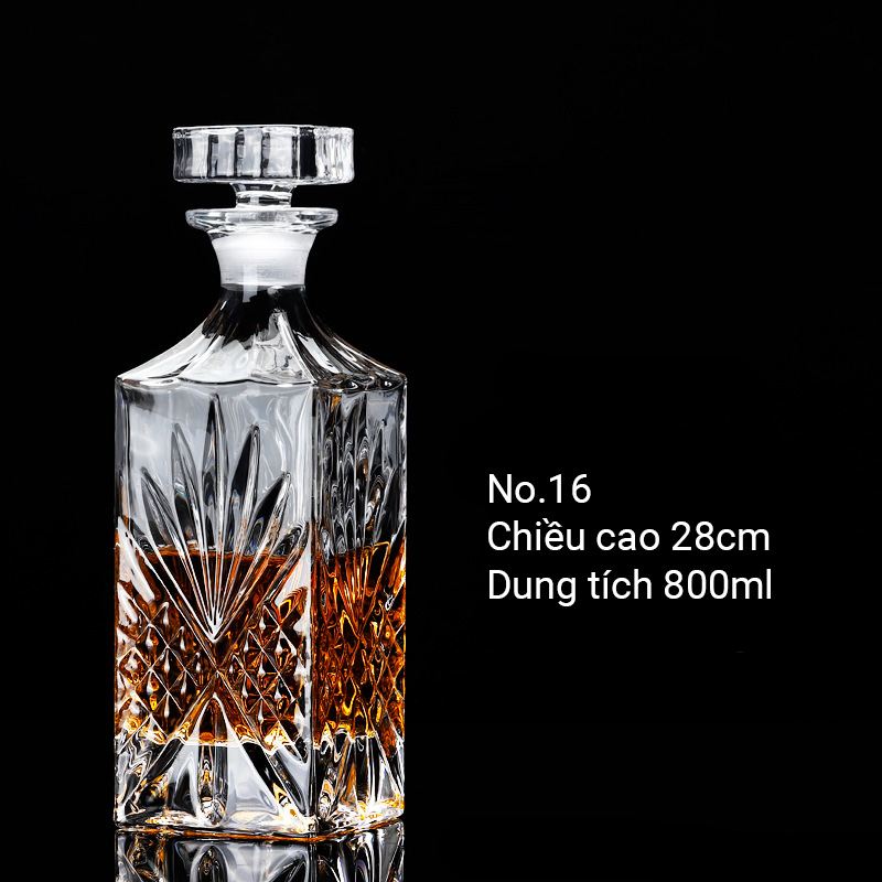 Bình đựng rượu whisky rượu tây pha lê 700-800ml BB879B
