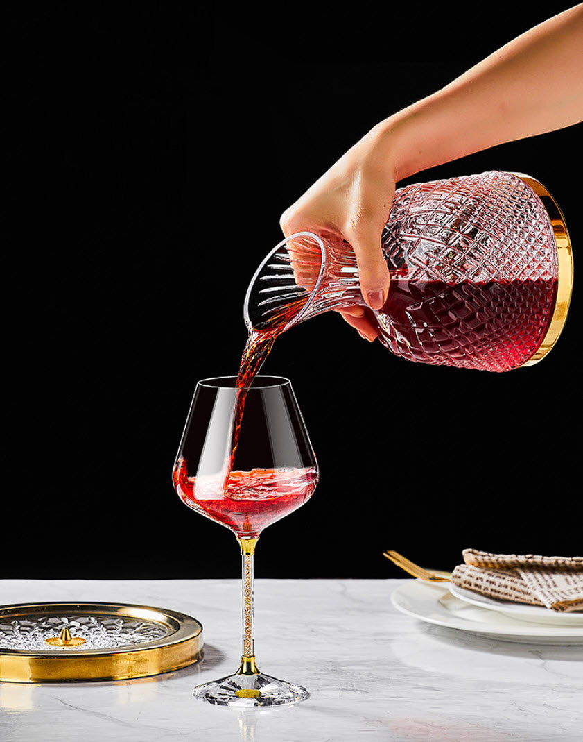 Bình thở vang đế xoay bình chiết vang decanter rót vang XZ0012