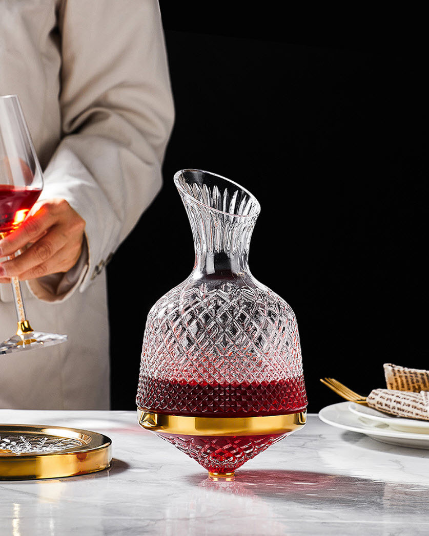Bình thở vang đế xoay bình chiết vang decanter rót vang XZ0012