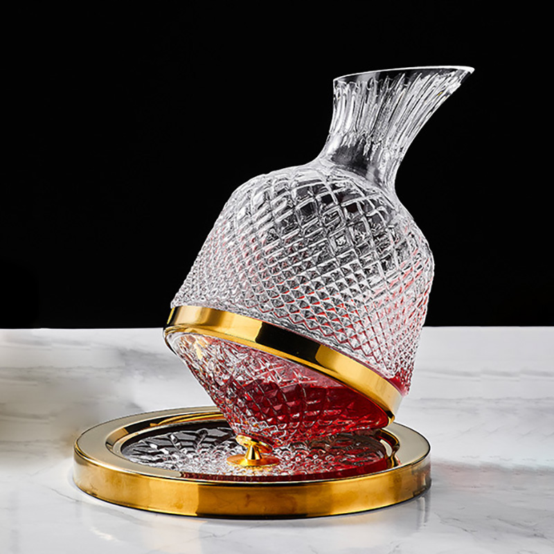 Bình thở vang đế xoay bình chiết vang decanter rót vang XZ0012