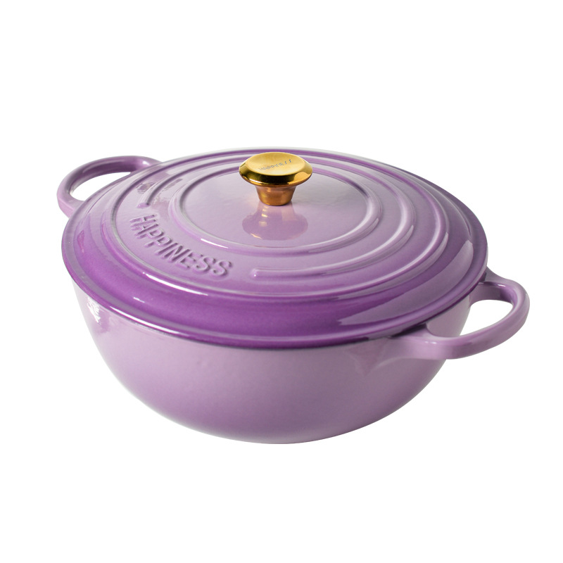 Nồi lẩu gang nồi gang tráng men Happyness 26cm HN014