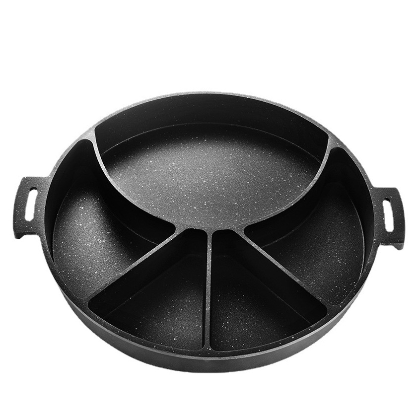 Chảo nướng sốt phô mai 5 ngăn 32cm nhôm phủ đá y tế ZS320B