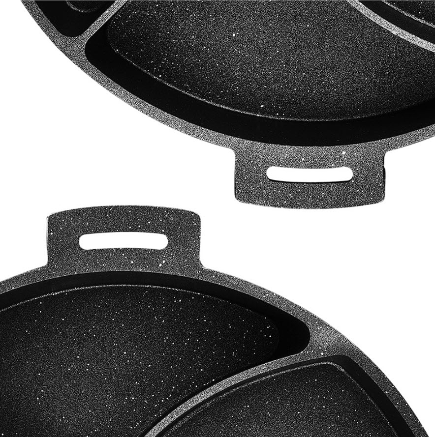Chảo nướng sốt phô mai 5 ngăn 32cm nhôm phủ đá y tế ZS320B