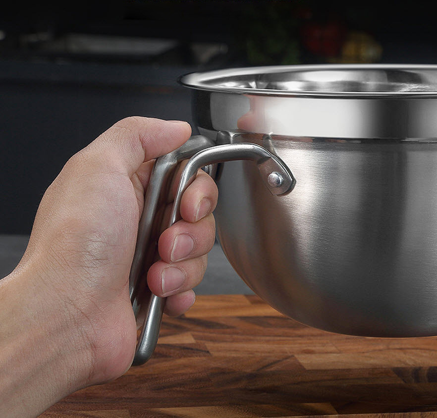 Thố đánh trứng trộn bột thố trộn salad có tay cầm inox 304 F859