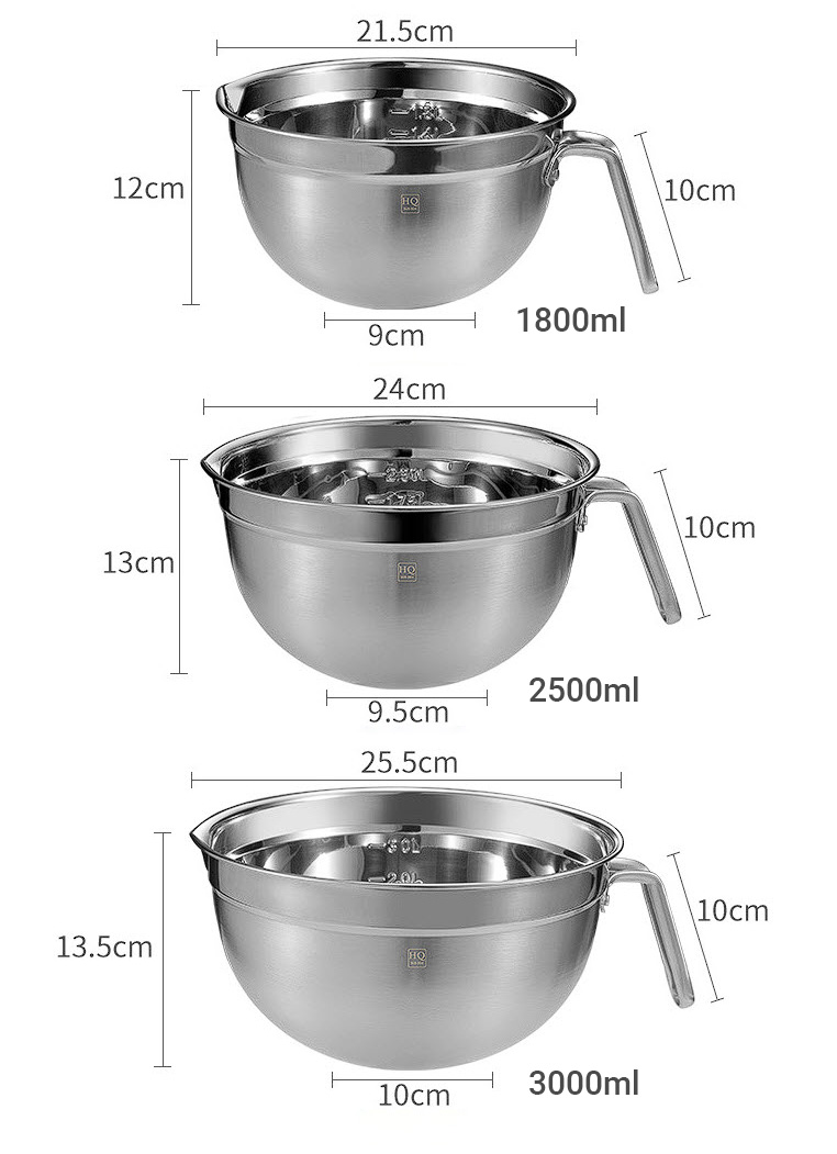 Thố đánh trứng trộn bột thố trộn salad có tay cầm inox 304 F859