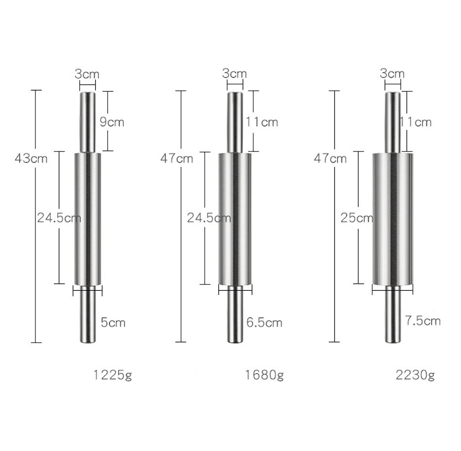 Cây lăn bột cán bột inox 304 loại dày và nặng giúp cán bột đều không mỏi tay F528