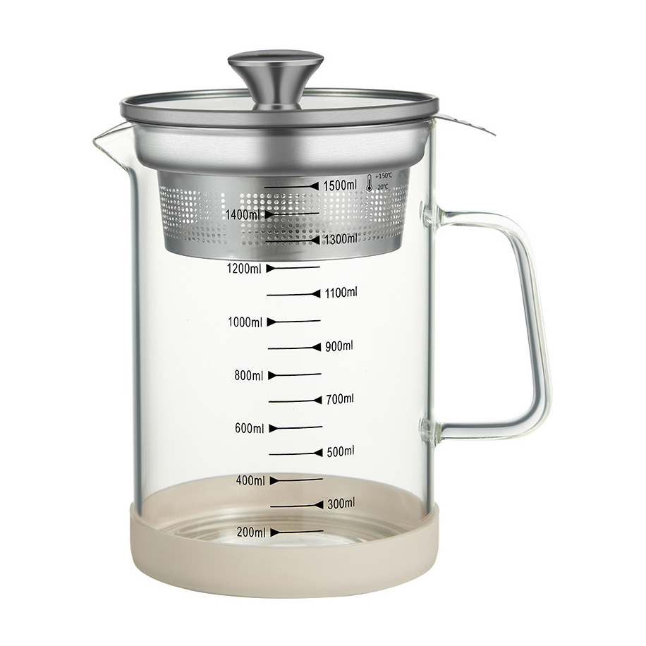 Ca lọc trà lọc sữa đậu nành lọc dầu thủy tinh borosilicate 1L5 Y184