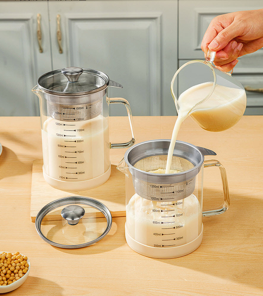 Ca lọc trà lọc sữa đậu nành lọc dầu thủy tinh borosilicate 1L5 Y184