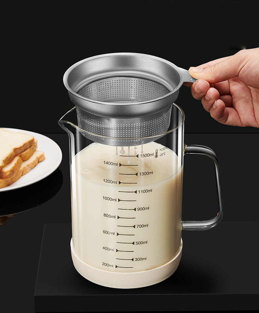 Ca lọc trà lọc sữa đậu nành lọc dầu thủy tinh borosilicate 1L5 Y184