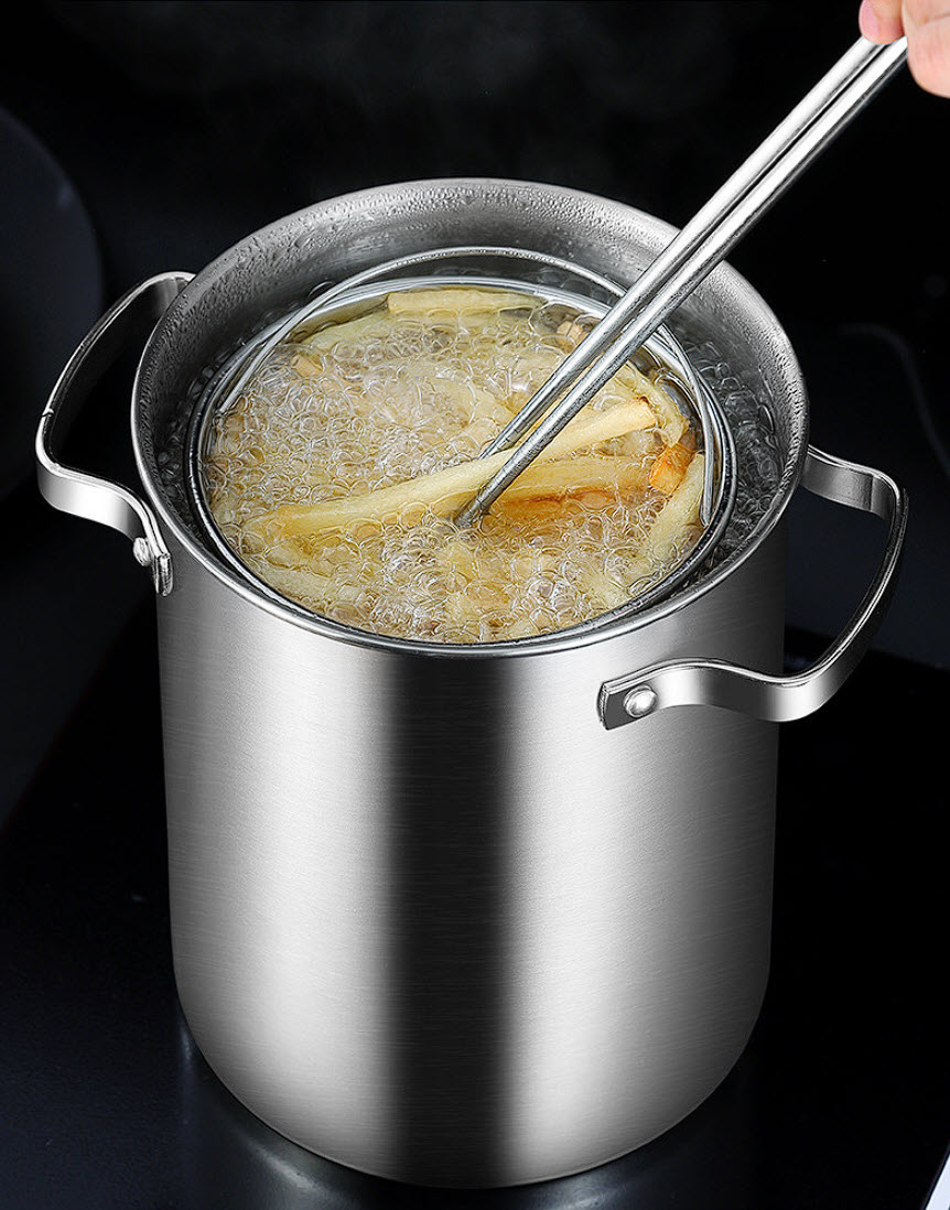 Nồi chiên gà rán khoai tây chiên phi lê cá inox 304 cho gia đình STG01