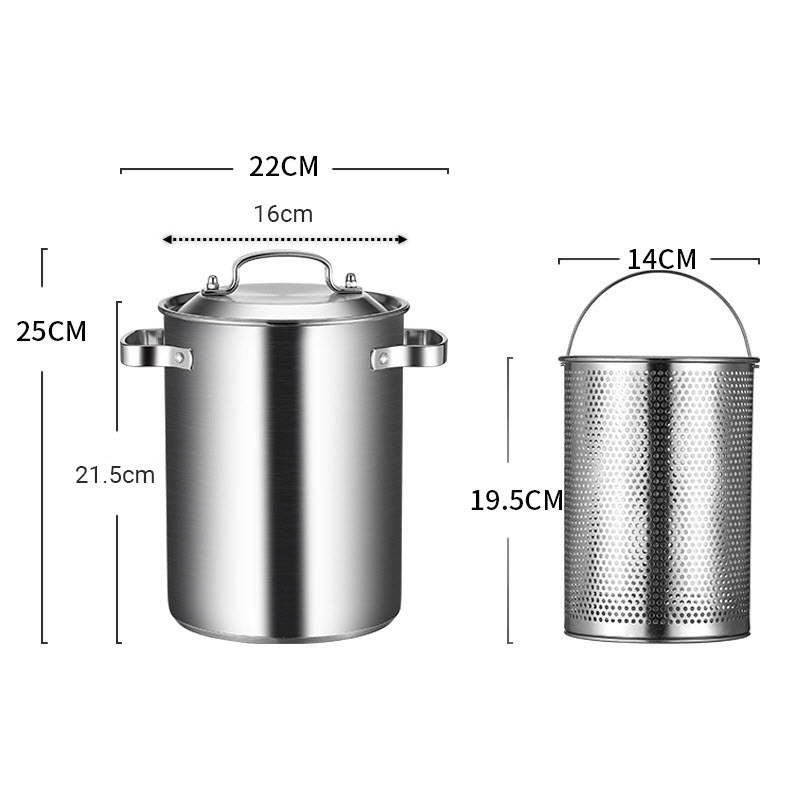 Nồi chiên gà rán khoai tây chiên phi lê cá inox 304 cho gia đình STG01