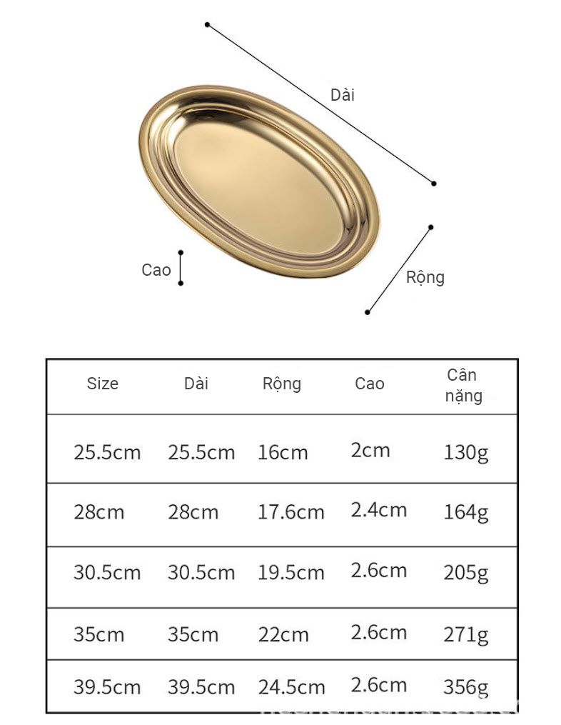 Đĩa oval inox đựng thức ăn cá hấp lagu hải sản GS011
