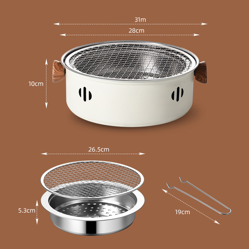 Bếp nướng than hoa để bàn 28cm cho nhà hàng và gia đình TY001