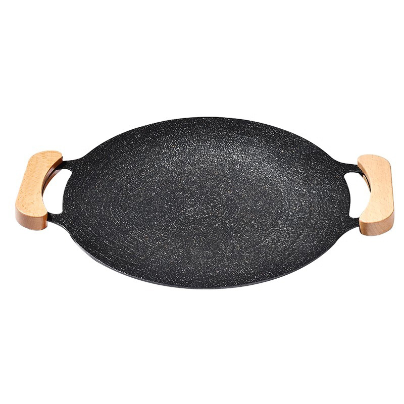 Chảo nướng BBQ cắm trại vỉ nướng du lịch đá maifan 30-38cm XCT07