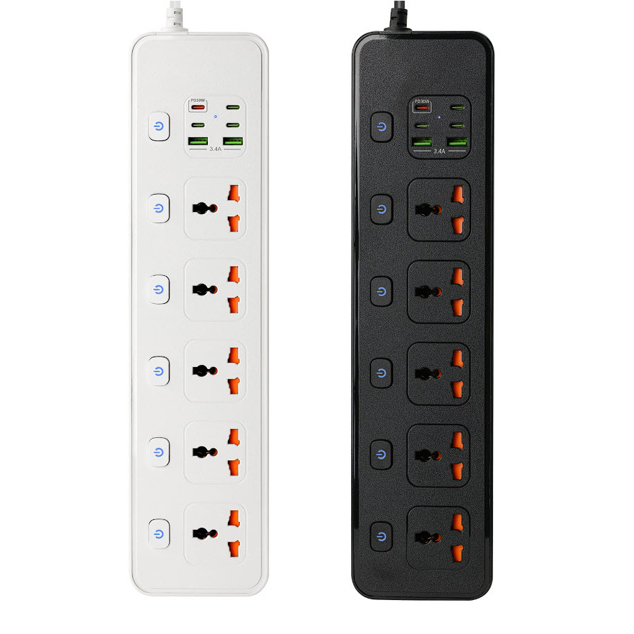 Ổ cắm điện đa năng 5 ổ 2USB-A và 3Type-C kèm sạc nhanh PD30w BKL25