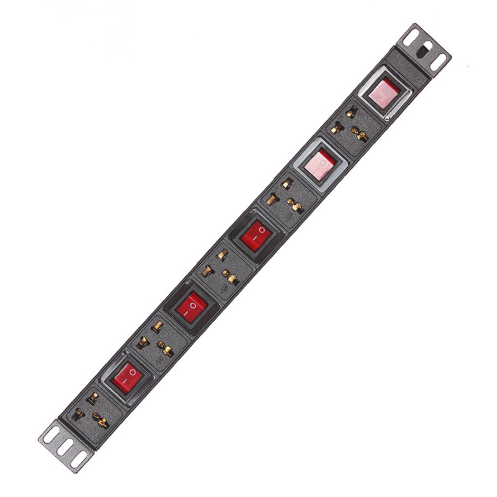 Thanh nguồn PDU ổ cắm tủ rack 4 cổng vỏ nhôm quản lý nguồn riêng socket C14 XTE441