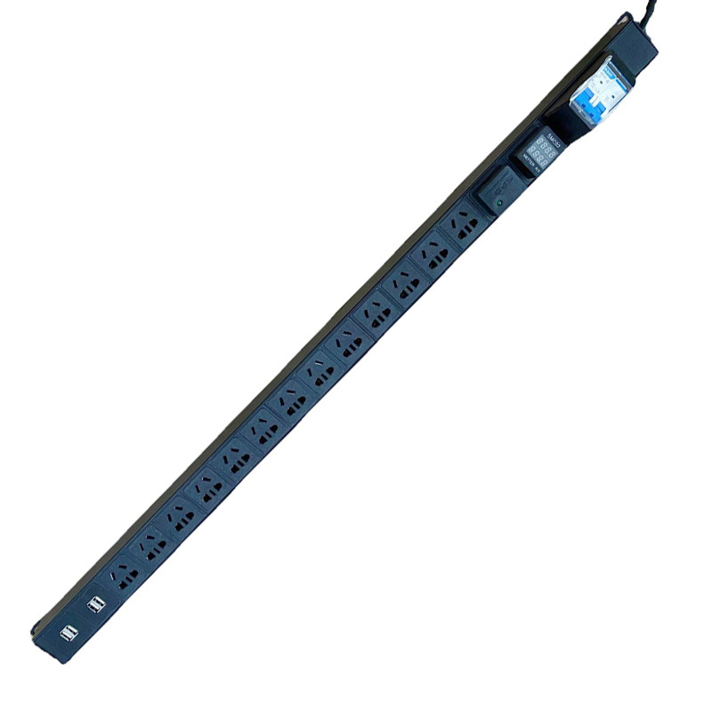 Thanh nguồn PDU ổ cắm tủ rack 13 cổng, 4USB, mạch chống sét, CB quản lý nguồn XTE451