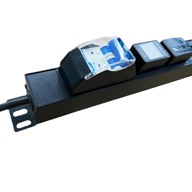 Thanh nguồn PDU ổ cắm tủ rack 13 cổng, 4USB, mạch chống sét, CB quản lý nguồn XTE451