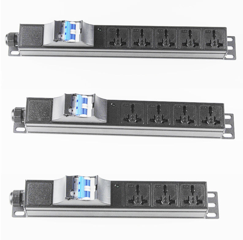 Thanh nguồn PDU ổ cắm tủ rack 3 - 8 cổng quản lý nguồn bằng CB XTE453