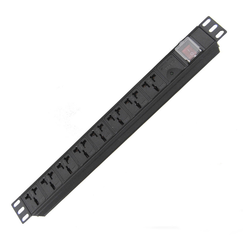 Thanh nguồn PDU ổ cắm tủ rack 8 cổng chịu tải 16A chống sét SPD vỏ nhôm XTE4106