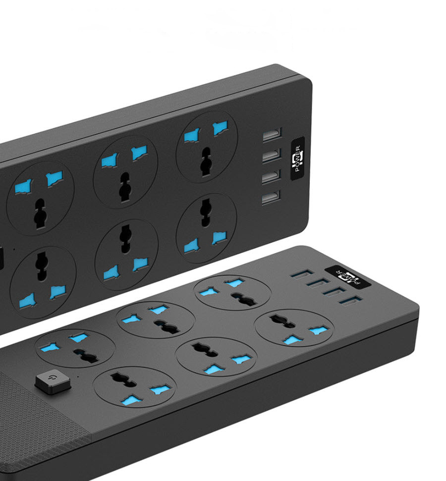 Ổ cắm điện đa năng 6 ổ 4 USB tải 3000W 13A T13