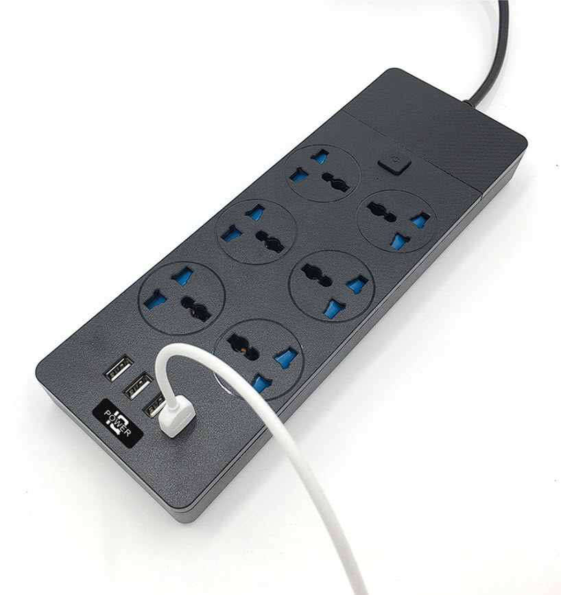 Ổ cắm điện đa năng 6 ổ 4 USB tải 3000W 13A T13