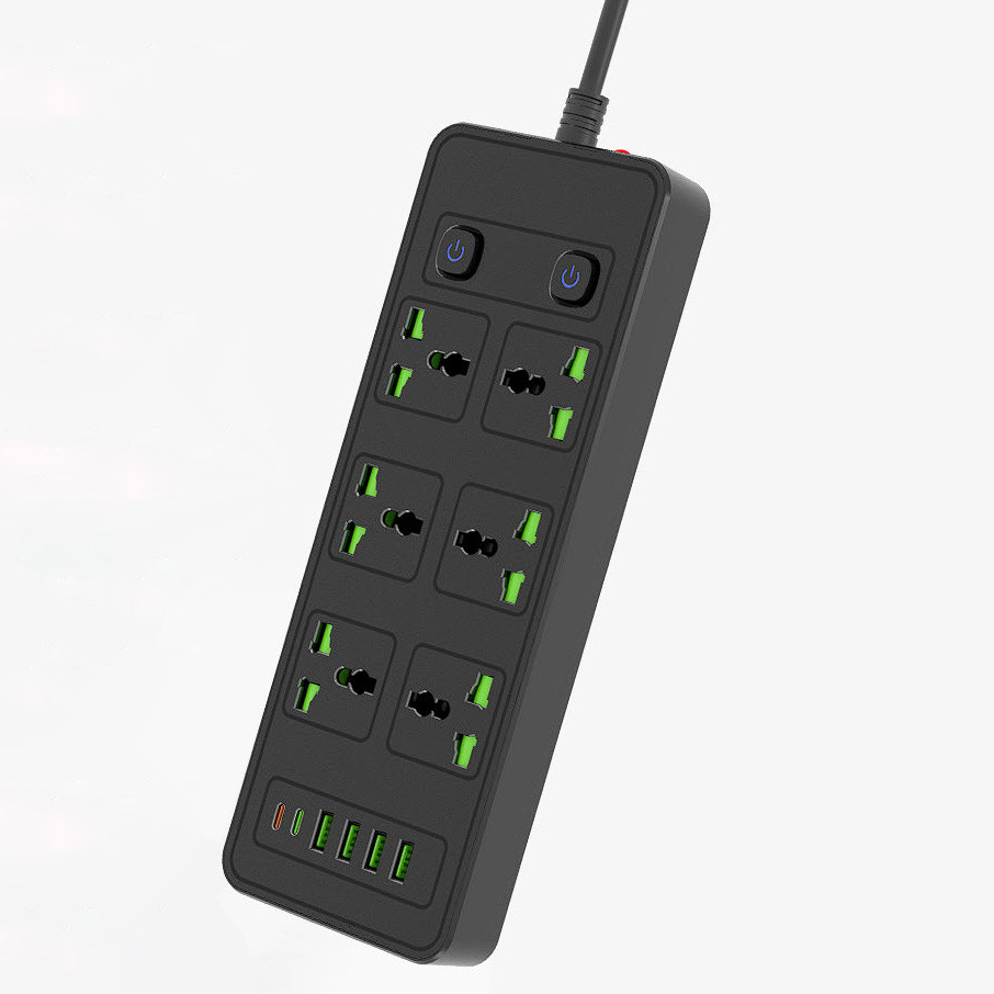 Ổ cắm điện đa năng 6 ổ, 4 USB, 2 Type-C tải 3000W 13A bảo vệ quá tải G14