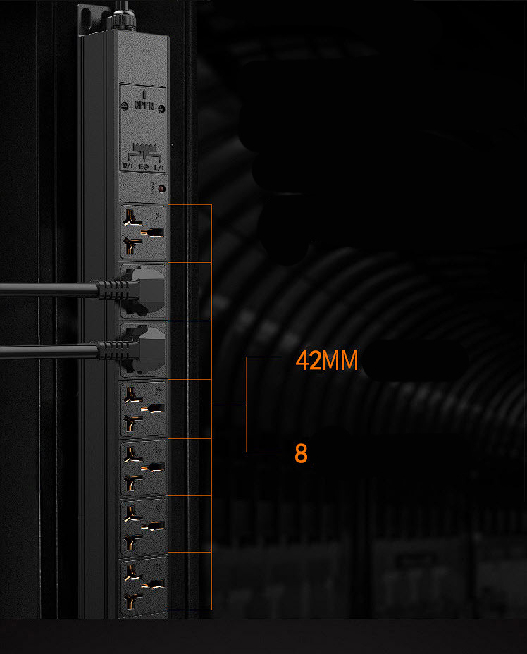 Thanh nguồn PDU ổ cắm tủ rack 2-12 cổng, chịu tải 8000-16000W vỏ nhôm SY011