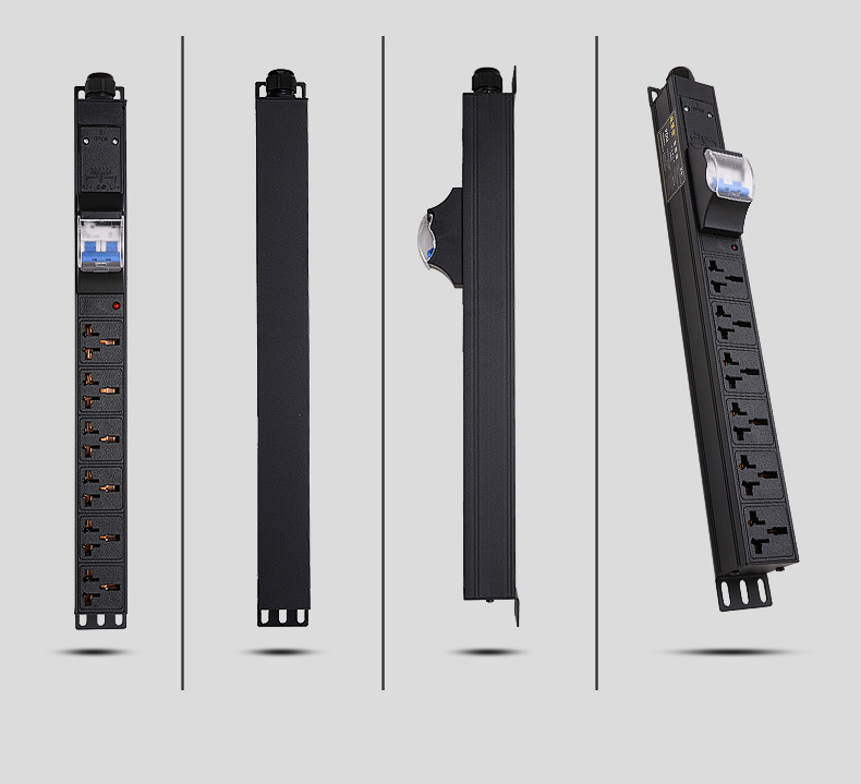 Thanh nguồn PDU ổ cắm tủ rack 2-12 cổng, chịu tải 8000-16000W vỏ nhôm SY011