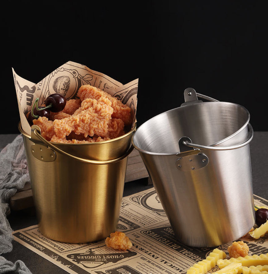 Xô đựng khoai tây chiên, gà rán KFC, nước sốt, thức ăn nhanh inox 304 BLT01