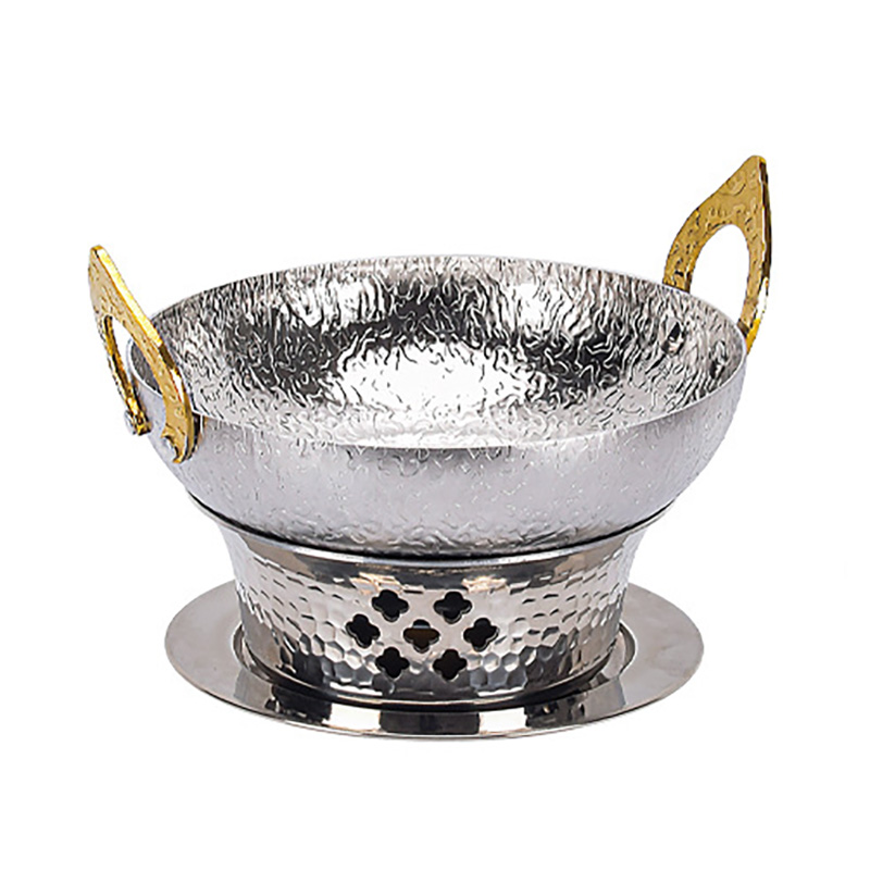 Bộ nồi lẩu bếp cồn inox 304 hoa văn bông tuyết 18-28cm SE11