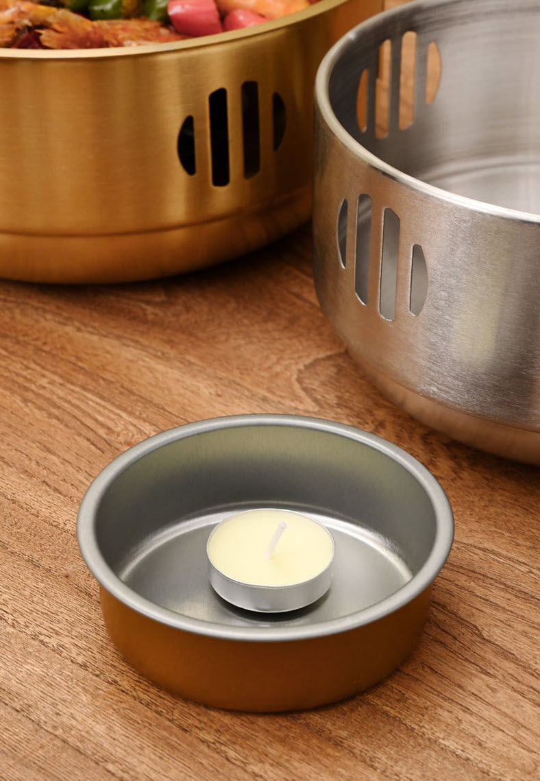 Bộ chảo bếp cồn inox 304 hâm nóng thức ăn đựng tôm hùm cua hấp lagu sườn cây C5415