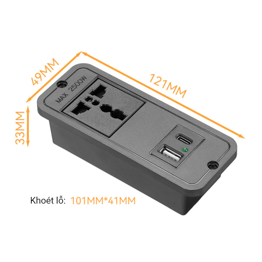 Ổ cắm âm bàn ổ cắm âm đầu giường đa năng BH011