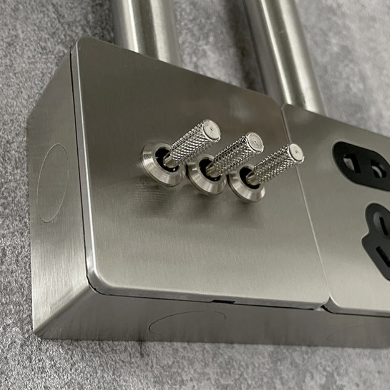 Công tắc ổ cắm gắn tường mặt inox phong cách retro silver HOD14 type 86