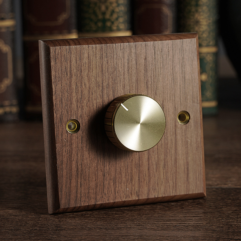 Công tắc ổ cắm âm tường mặt gỗ Óc Chó cổ điển retro HOD17 type 86