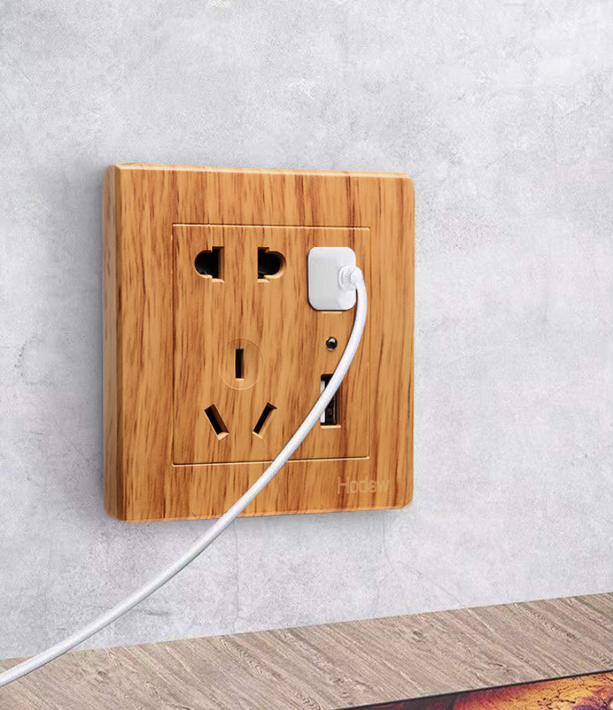 Công tắc ổ cắm âm tường vân gỗ HOD21 toggle bằng pha lê