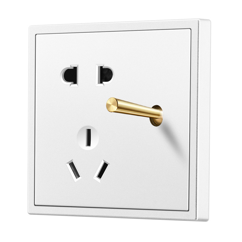 Công tắc ổ cắm âm tường mặt PC toggle bằng đồng HOD25 type 86