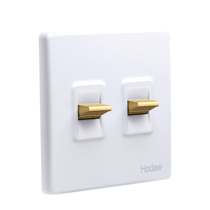 Công tắc ổ cắm âm tường mặt PC toggle hợp kim nhôm HOD30 type 86