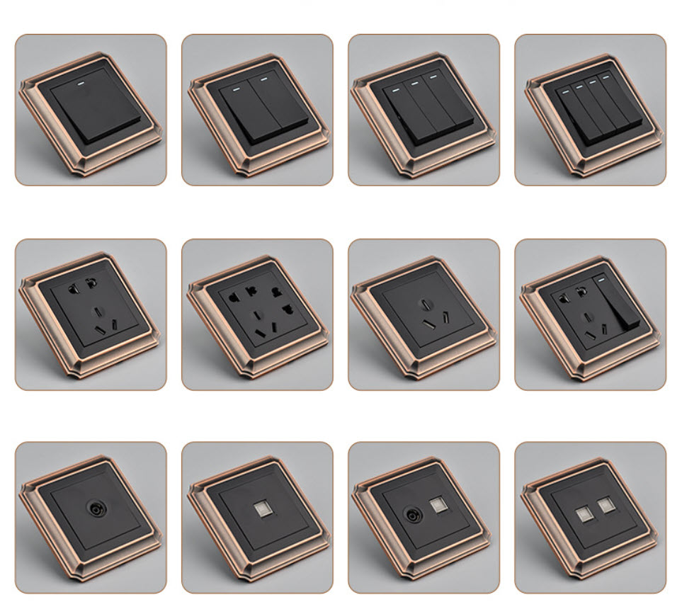 Công tắc ổ cắm âm tường European vintage toggle pc MKH15 type 86