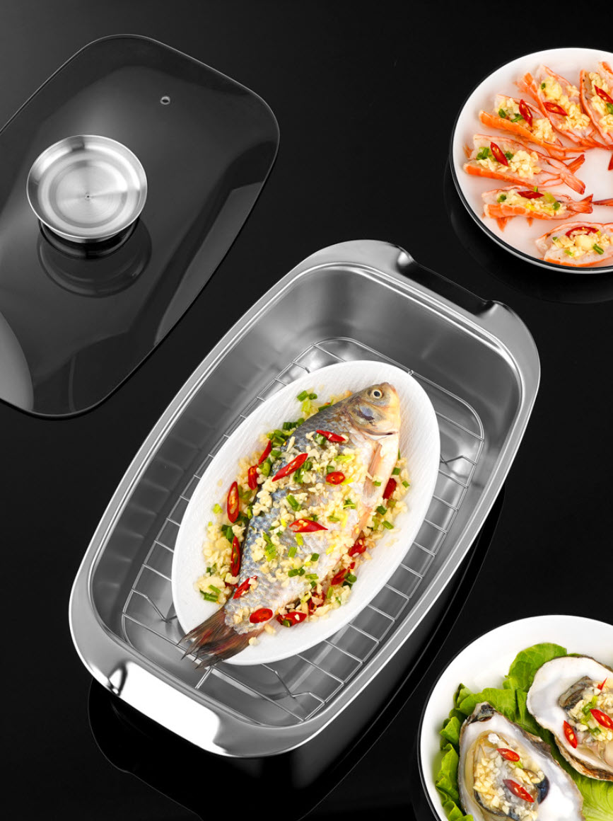 Nồi hấp cá nồi luộc gà hấp hải sản rau củ dimsum inox 304 JAK304
