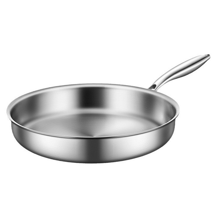 Chảo inox y tế 316 đáy bằng chiên xào thịt cá KQ014