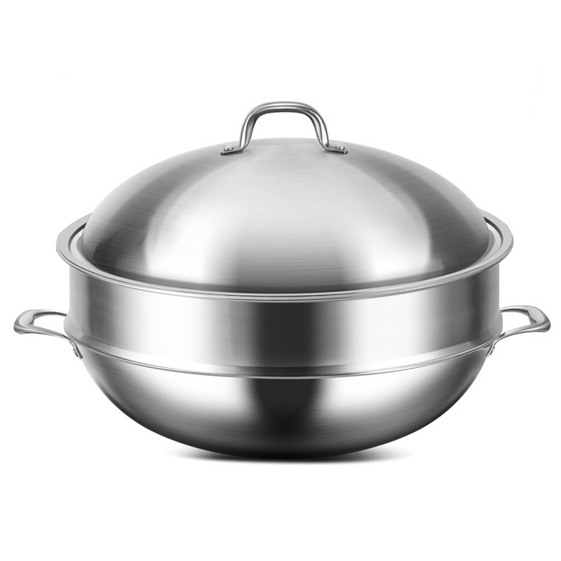 Chảo bầu inox y tế 316 cao cấp đáy bằng 32-38cm KQ46A1