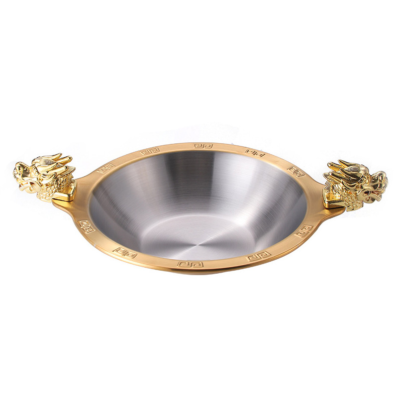 Nồi lẩu đầu Rồng nồi lẩu Tứ Xuyên 1-2 ngăn inox 304 size 32-40cm CCD015