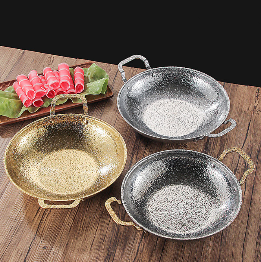 Nồi đựng seafood nồi lẩu nhúng vân búa inox 201 CCD016