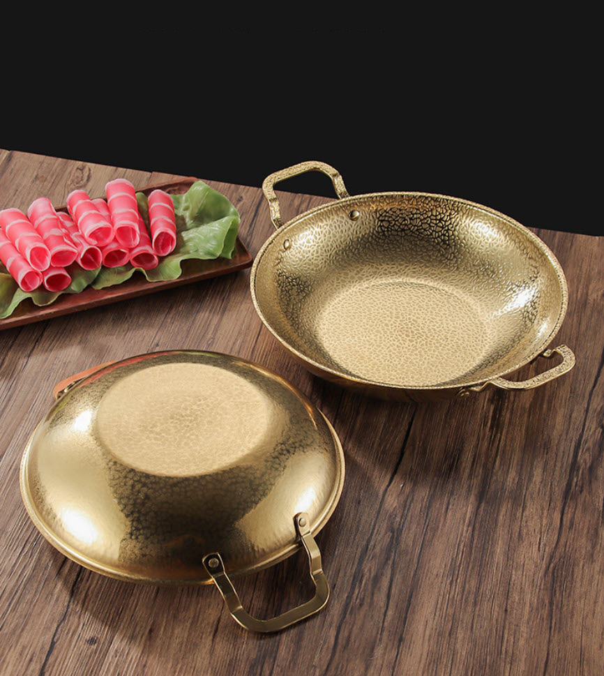 Nồi đựng seafood nồi lẩu nhúng vân búa inox 201 CCD016
